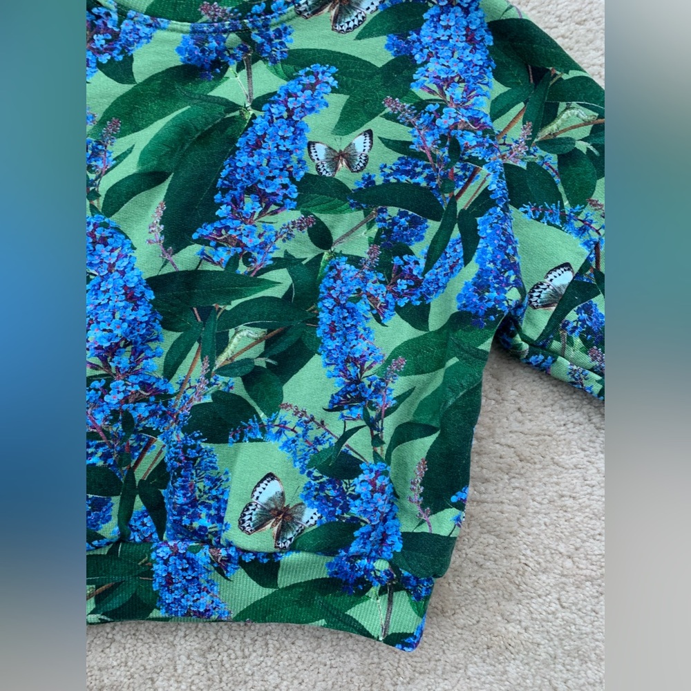 Molo Size 104 4 Years Buddleja Garden Butterfly Flower Print Organic Sweatshirt - Picture 6 of 7
